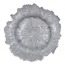 House of Hampton Glass Charger Flower Shape Decorative Plate HOHM6479